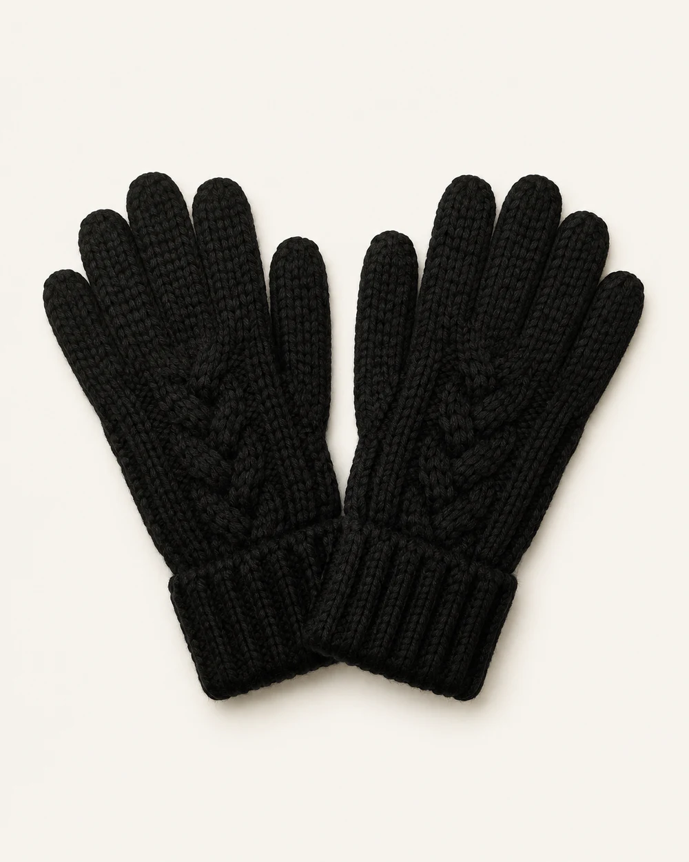 Onyx Plush Knit Mittens