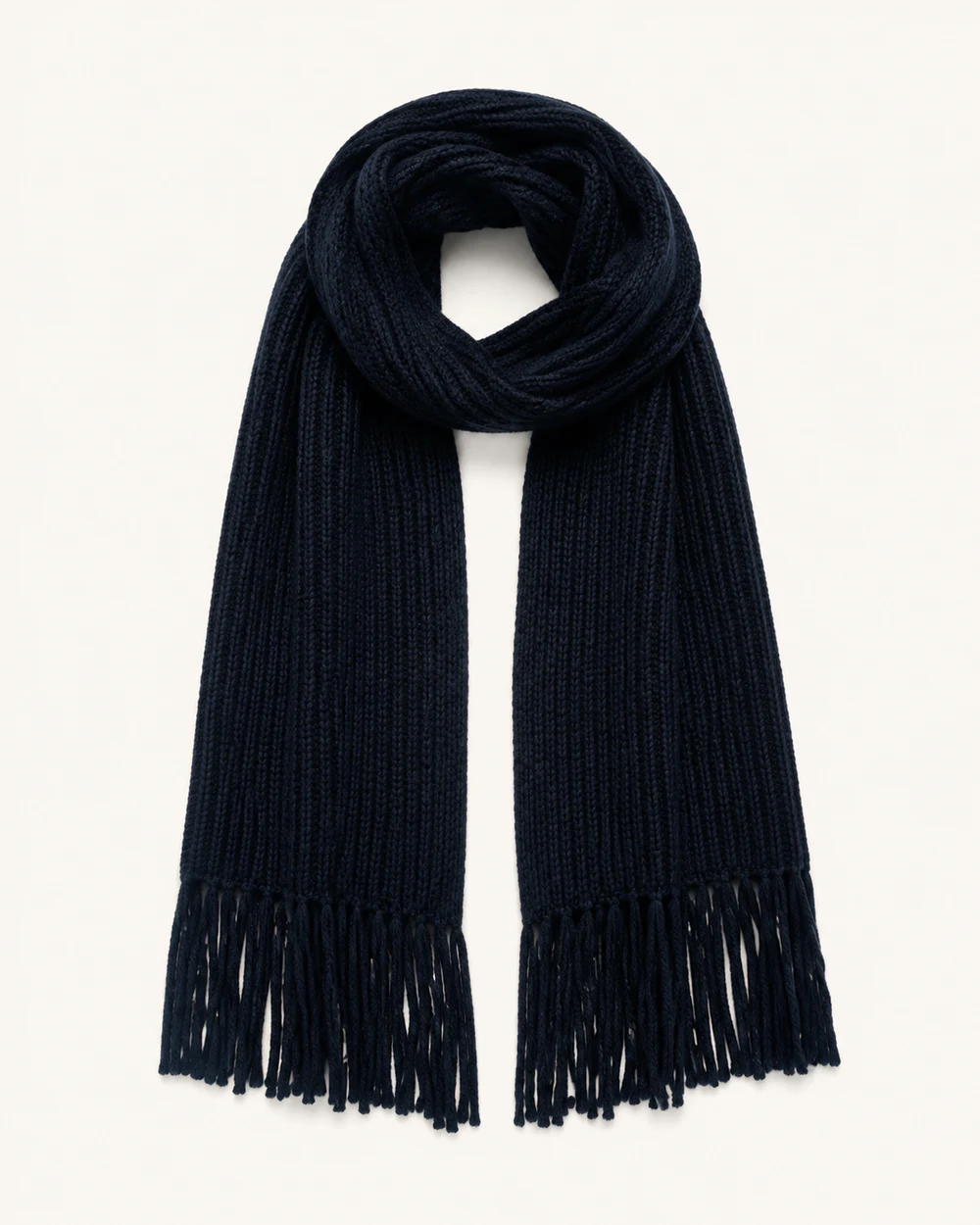 Midnight Fringe Knit Scarf